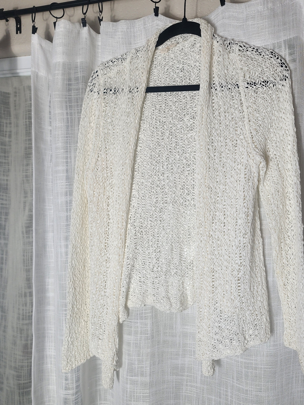 Eileen Fisher Open Knit Cardigan Sweater - Cream